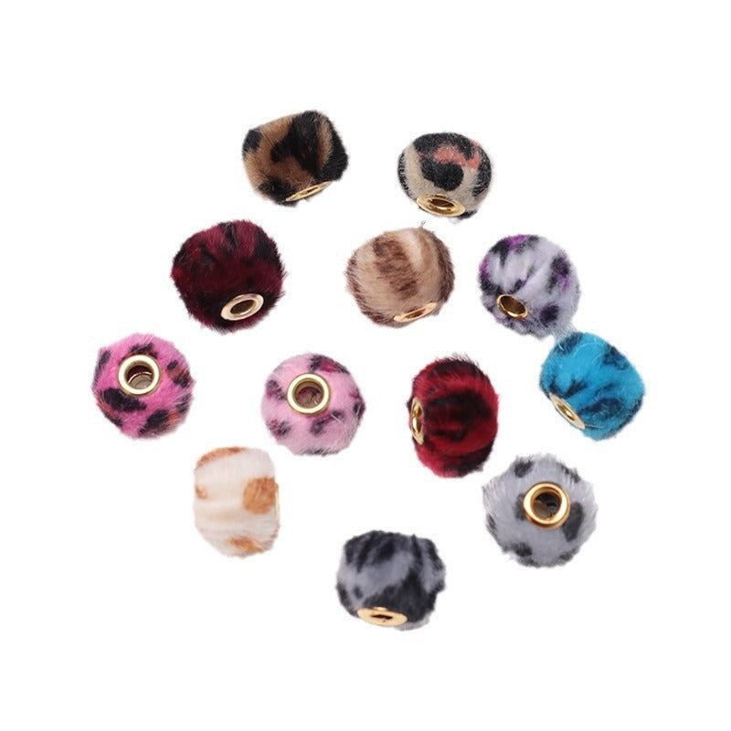 Wholesale 500PCS DIY Fur Ball Imitation Rabbit Fur Fabric Straight Hole Beads